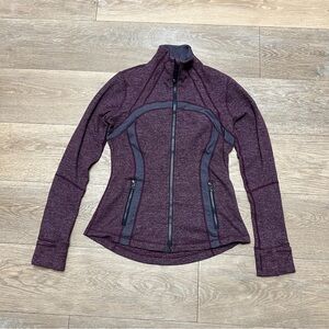 Lululemon define jacket soft mini check Gray Plum Size 8 Full Zip
